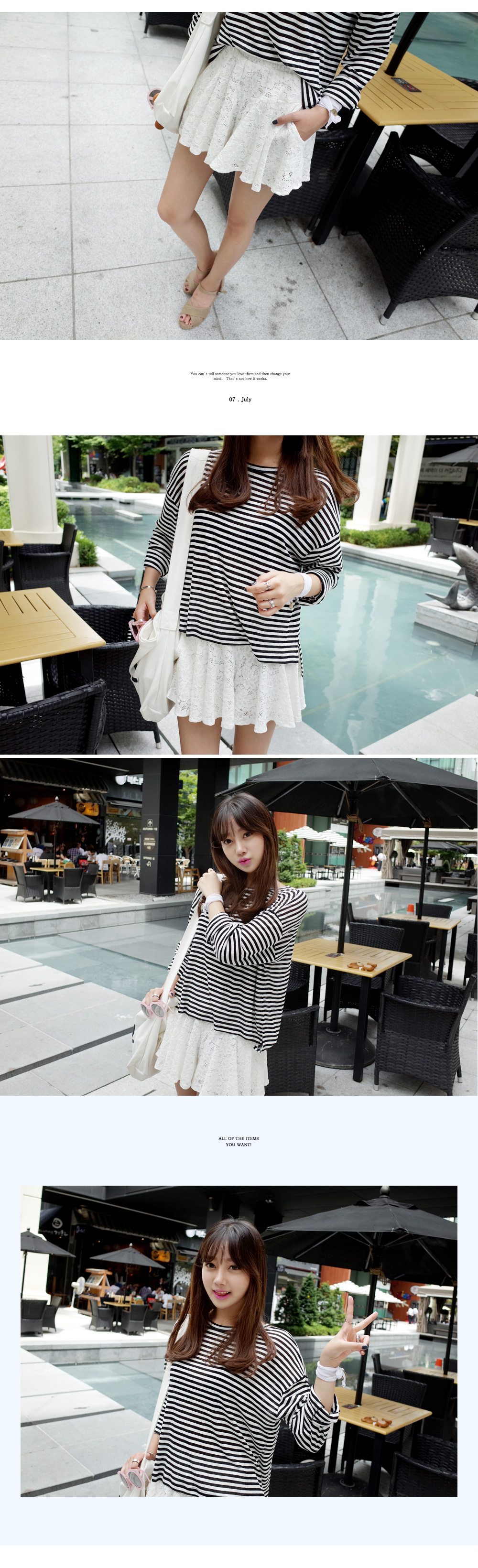 ラウンドネックボーダー長袖Tシャツ・全2色 | DHOLIC | 詳細画像6