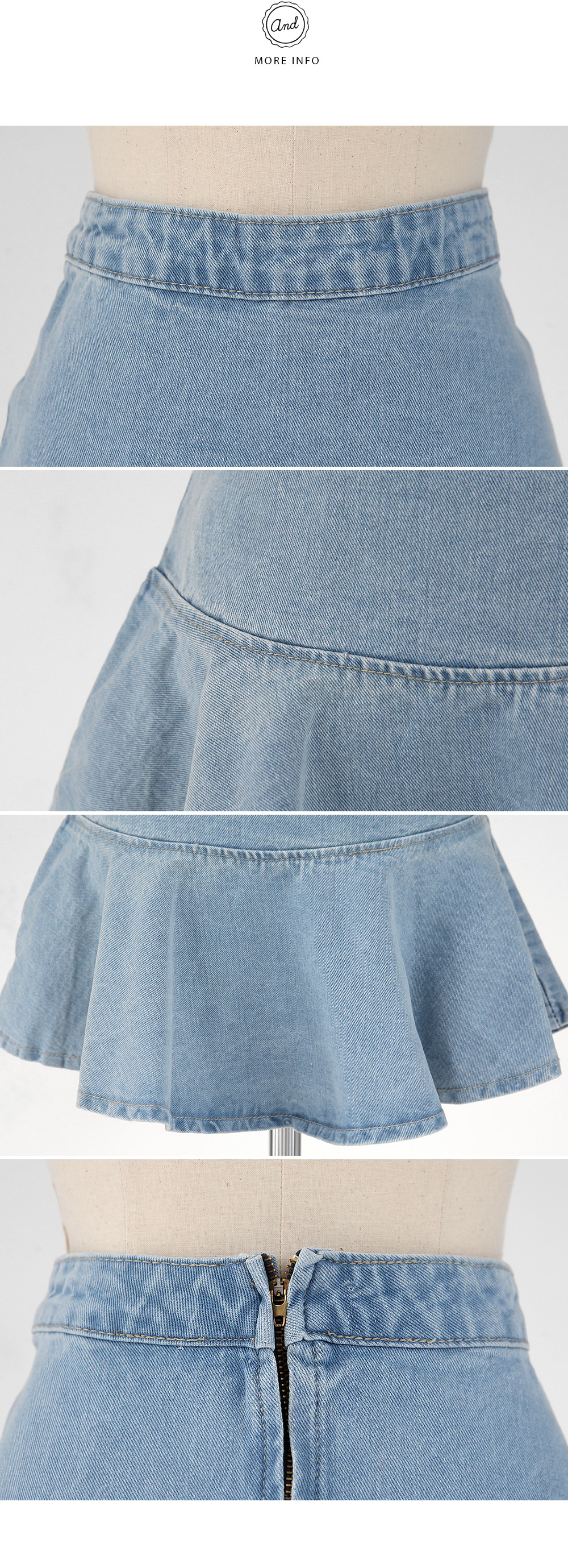 ライトブルデニムフィットフレアスカート・全1色 | DHOLIC | 詳細画像6