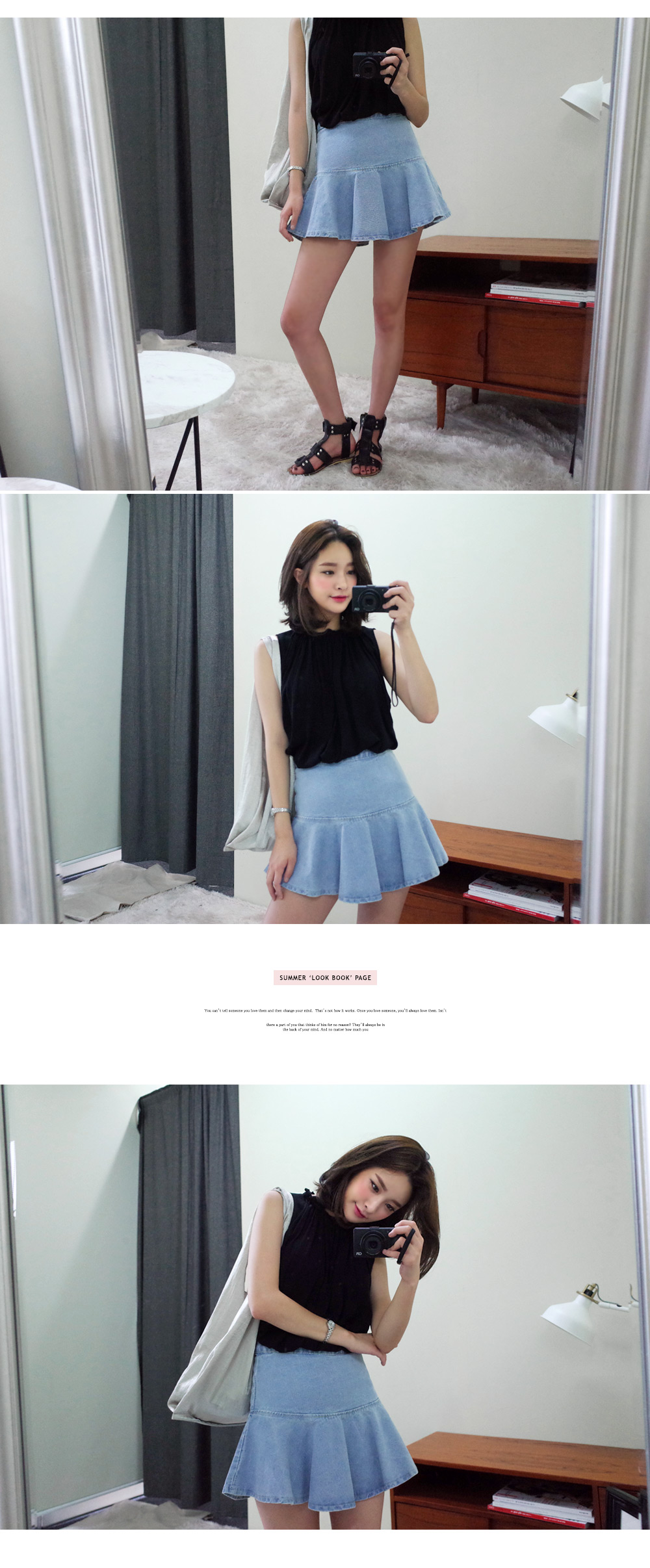 ライトブルデニムフィットフレアスカート・全1色 | DHOLIC | 詳細画像3