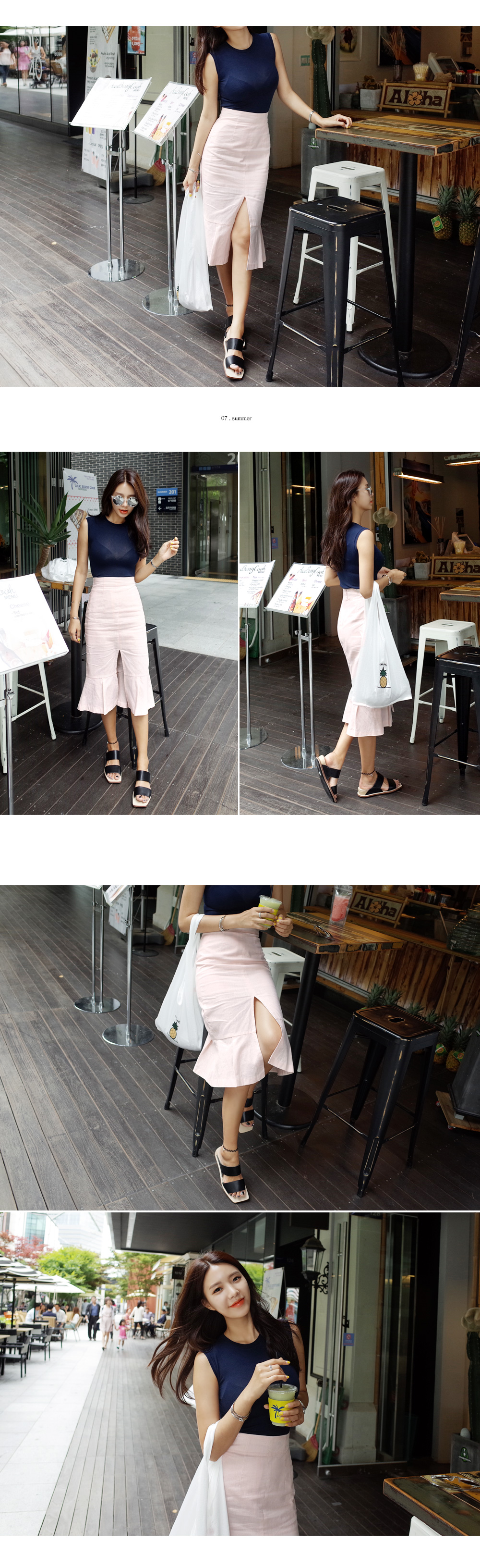 フロントスリットマーメイドスカート・全3色 | DHOLIC | 詳細画像2