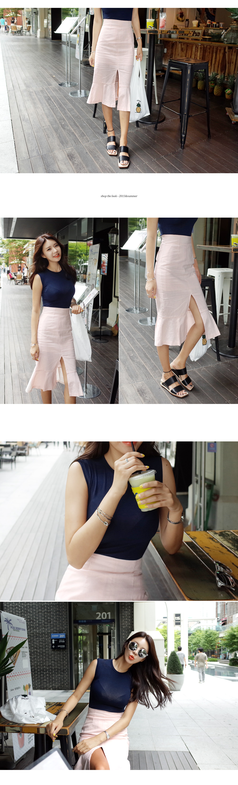 フロントスリットマーメイドスカート・全3色 | DHOLIC | 詳細画像4