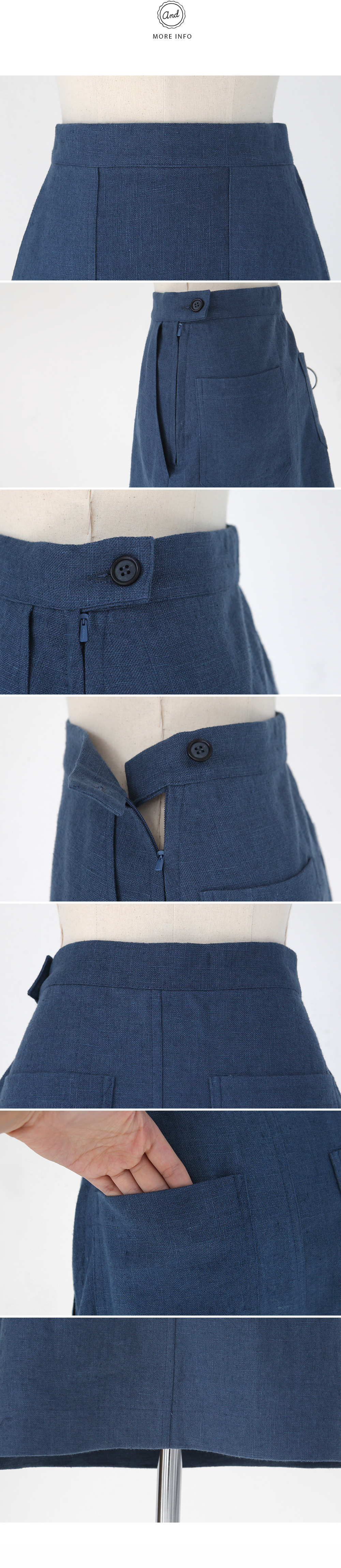 ビッグポケットリネンミディスカート・全3色 | DHOLIC | 詳細画像11