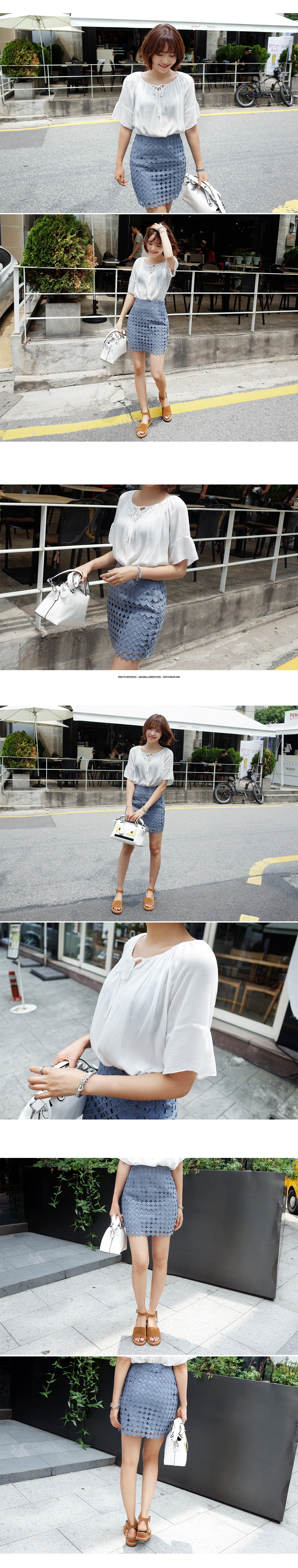 サークルレースタイトスカート・全4色 | DHOLIC | 詳細画像3