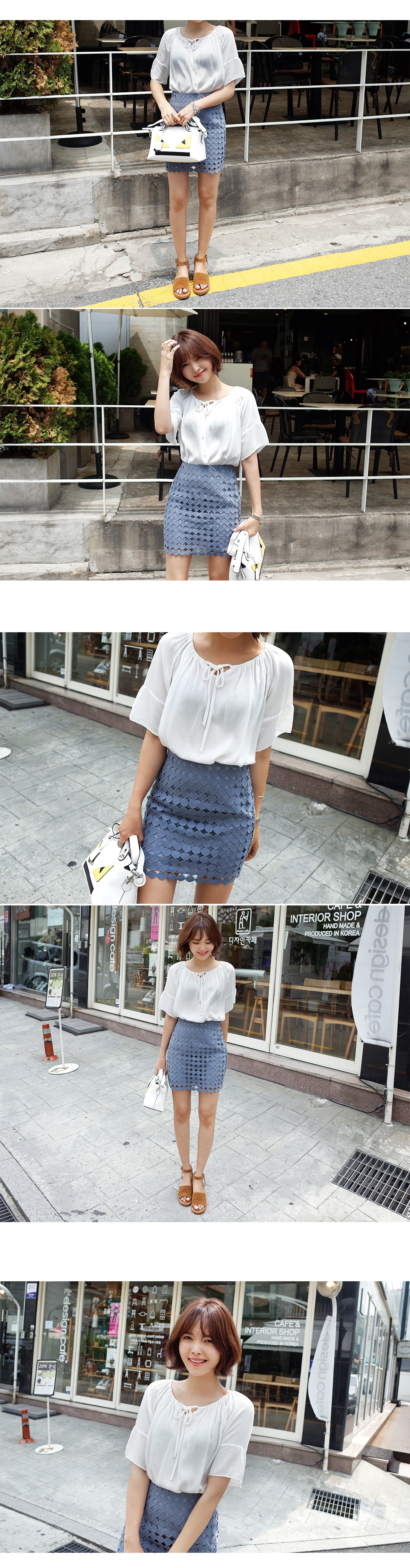 サークルレースタイトスカート・全4色 | DHOLIC | 詳細画像4