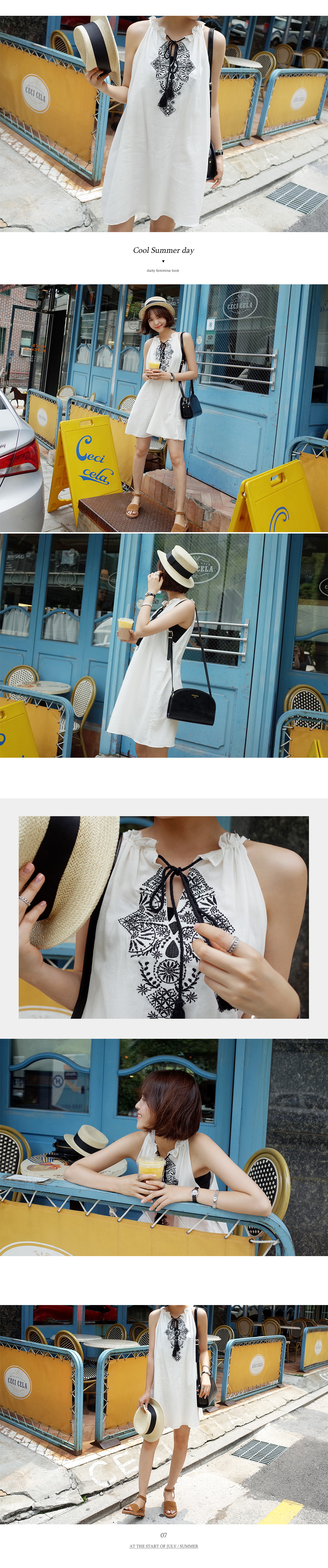 フロント刺繍バックスリットワンピース・全2色 | DHOLIC | 詳細画像2