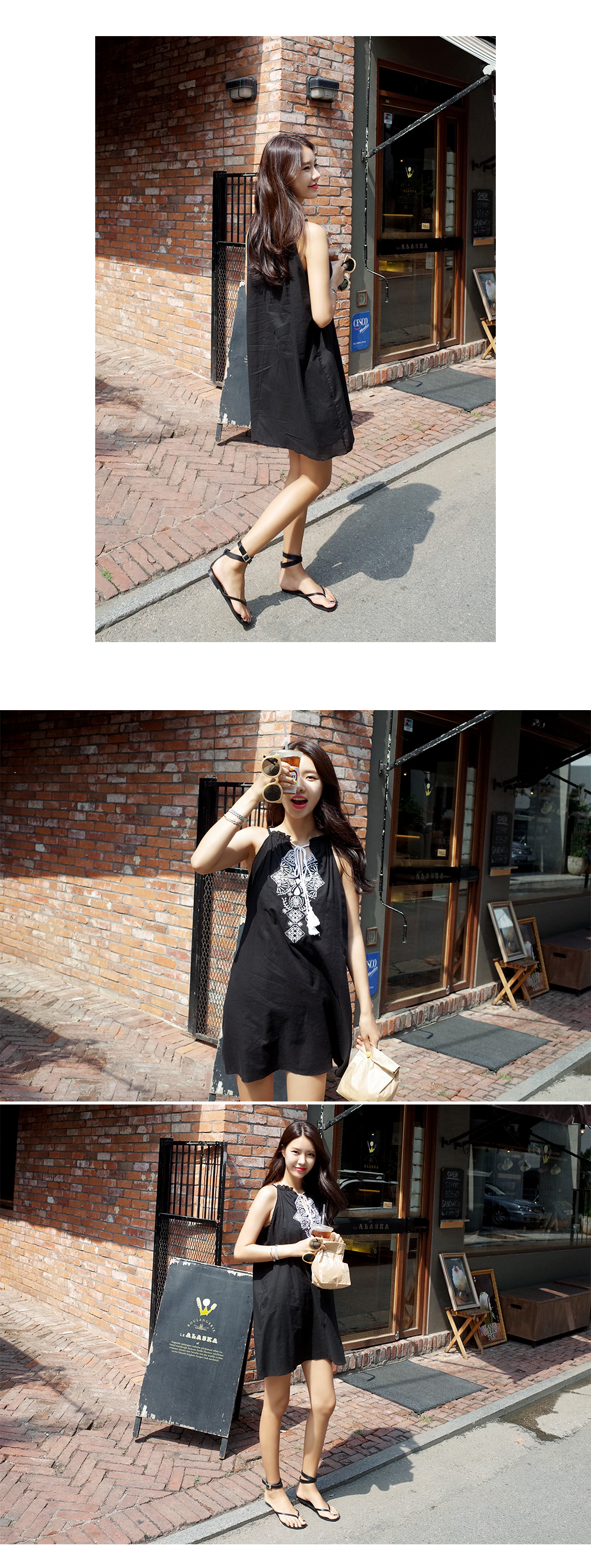 フロント刺繍バックスリットワンピース・全2色 | DHOLIC | 詳細画像6