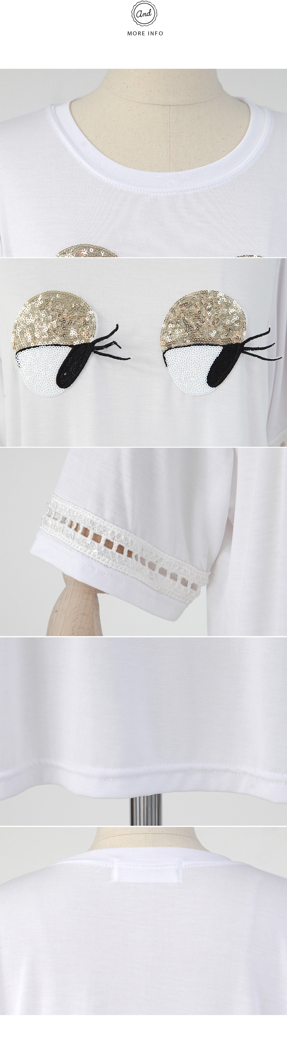 スパンコールアイモチーフTシャツ・全2色 | DHOLIC | 詳細画像7