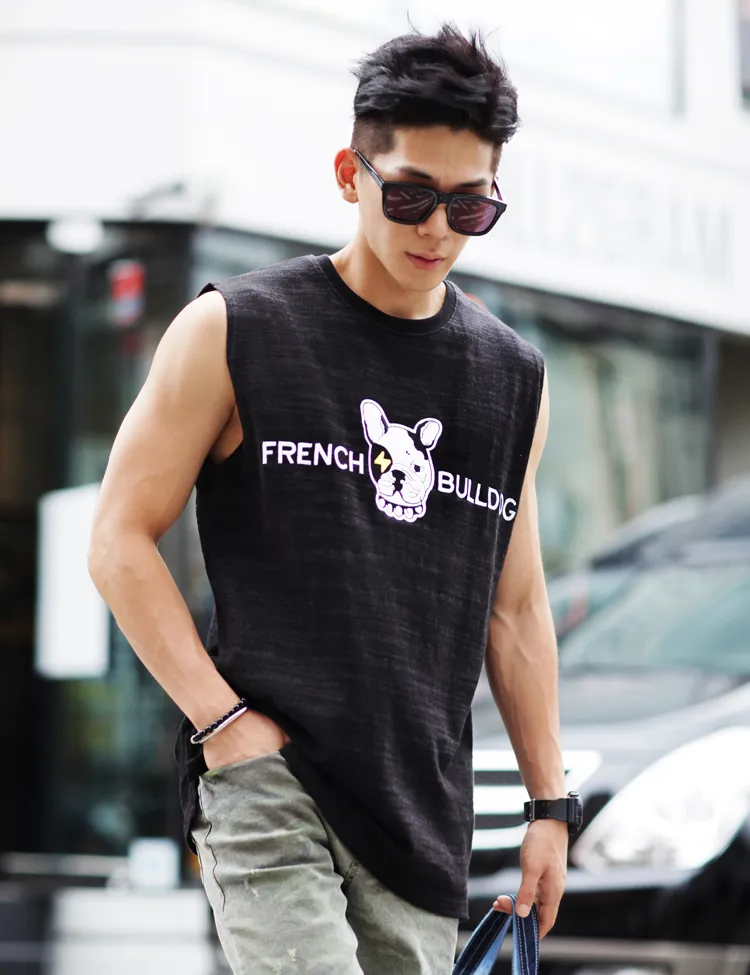 フレンチブルドッグプリントノースリーブ・全2色 | 詳細画像1