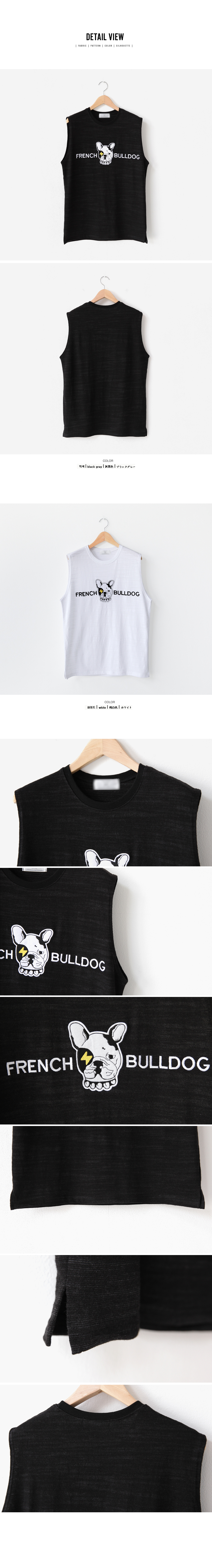 フレンチブルドッグプリントノースリーブ・全2色 | 詳細画像5