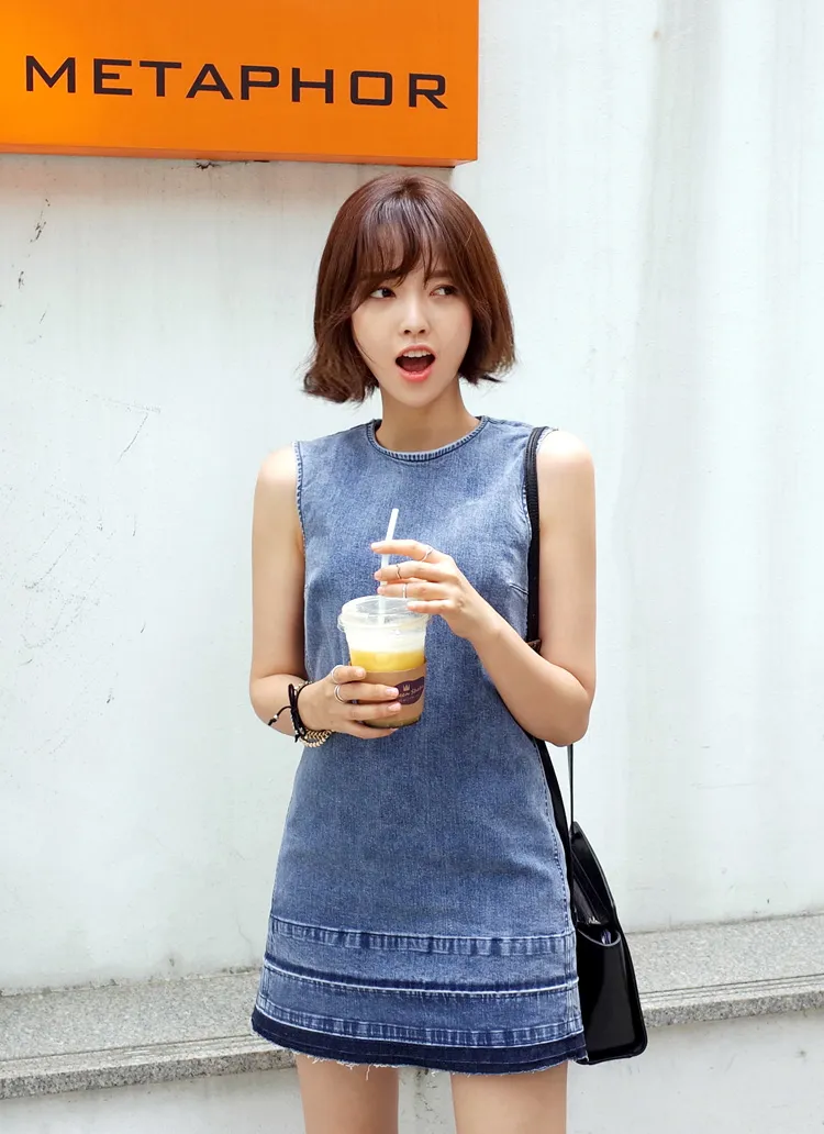 バックジッパーデニムワンピース・全1色 | DHOLIC | 詳細画像1