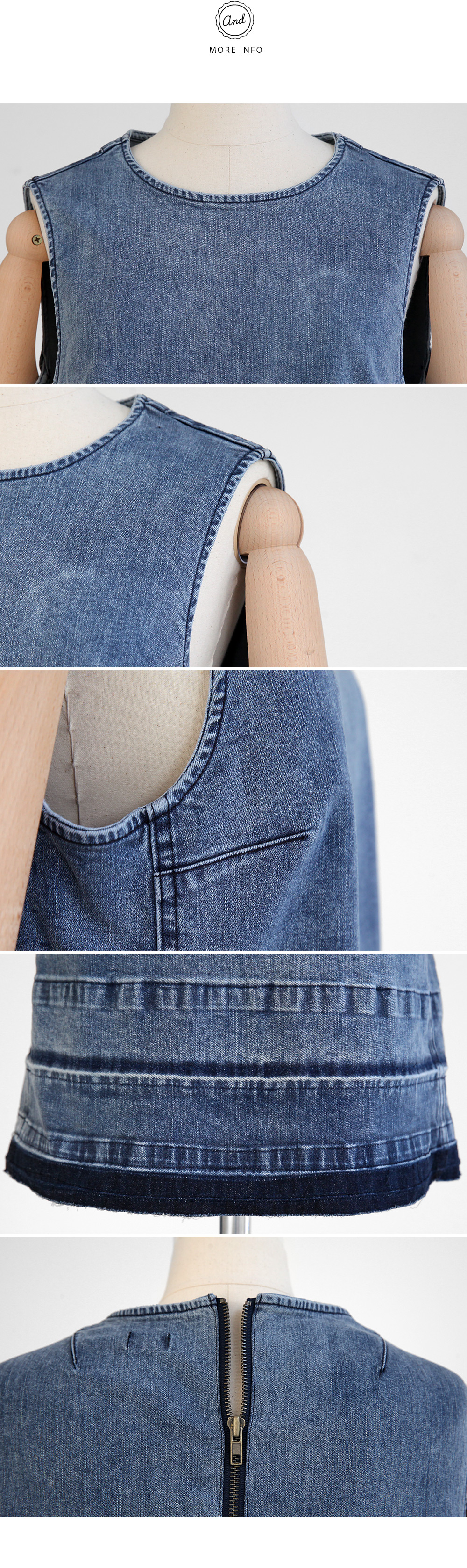 バックジッパーデニムワンピース・全1色 | DHOLIC | 詳細画像8