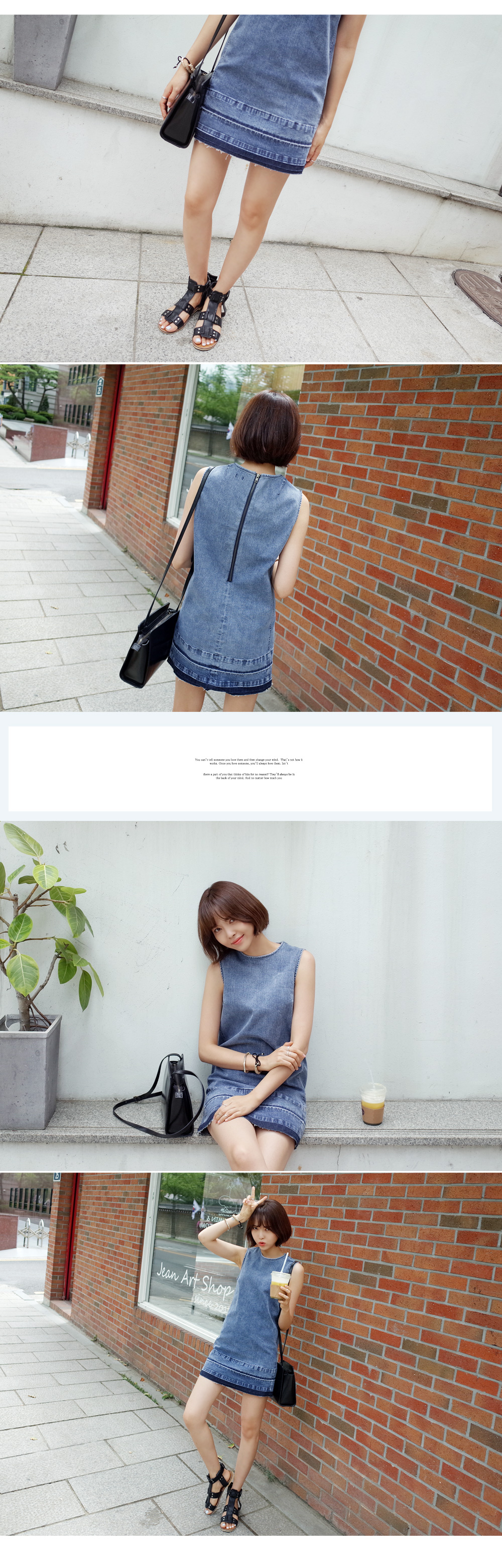 バックジッパーデニムワンピース・全1色 | DHOLIC | 詳細画像3