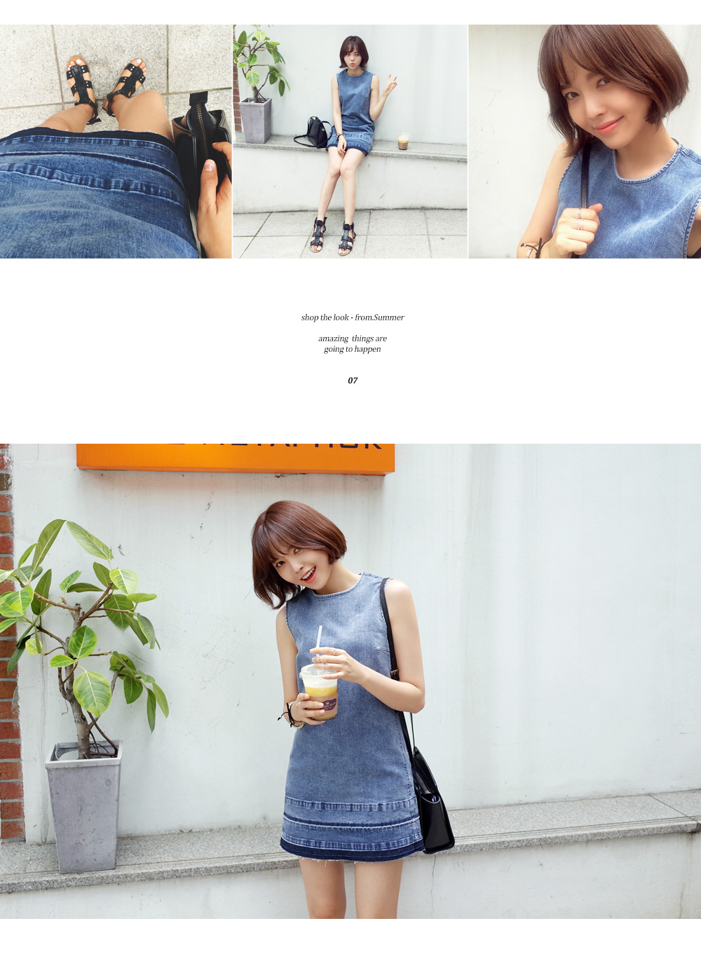 バックジッパーデニムワンピース・全1色 | DHOLIC | 詳細画像4