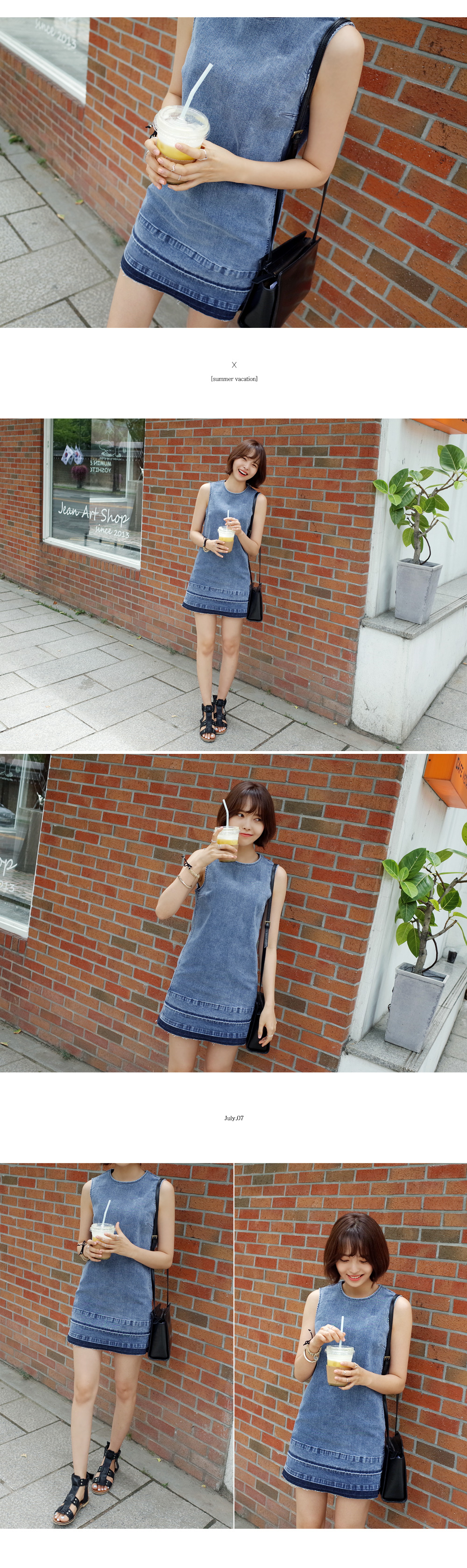 バックジッパーデニムワンピース・全1色 | DHOLIC | 詳細画像5