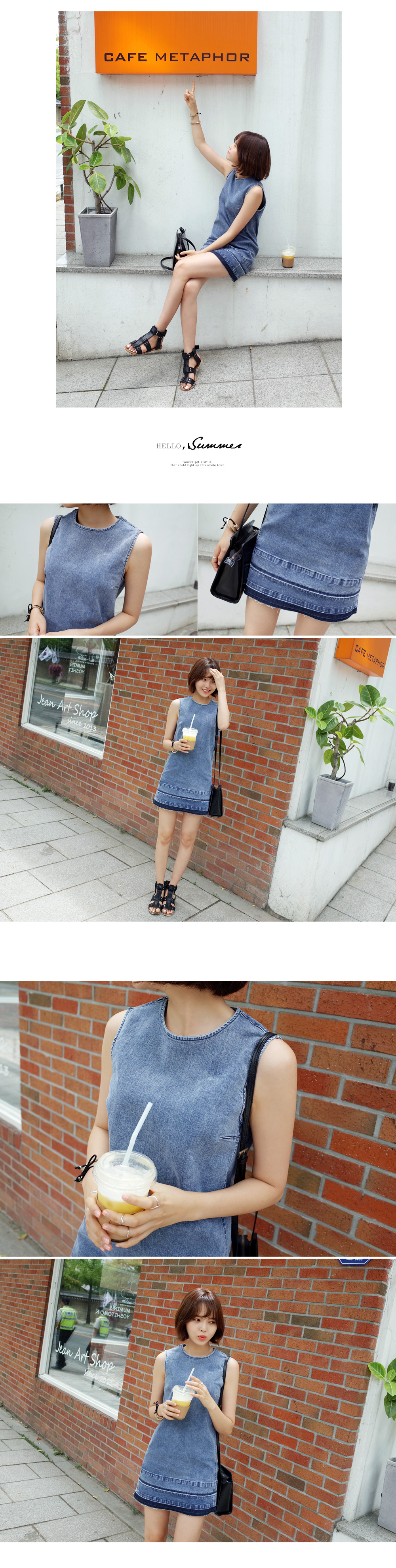 バックジッパーデニムワンピース・全1色 | DHOLIC | 詳細画像6