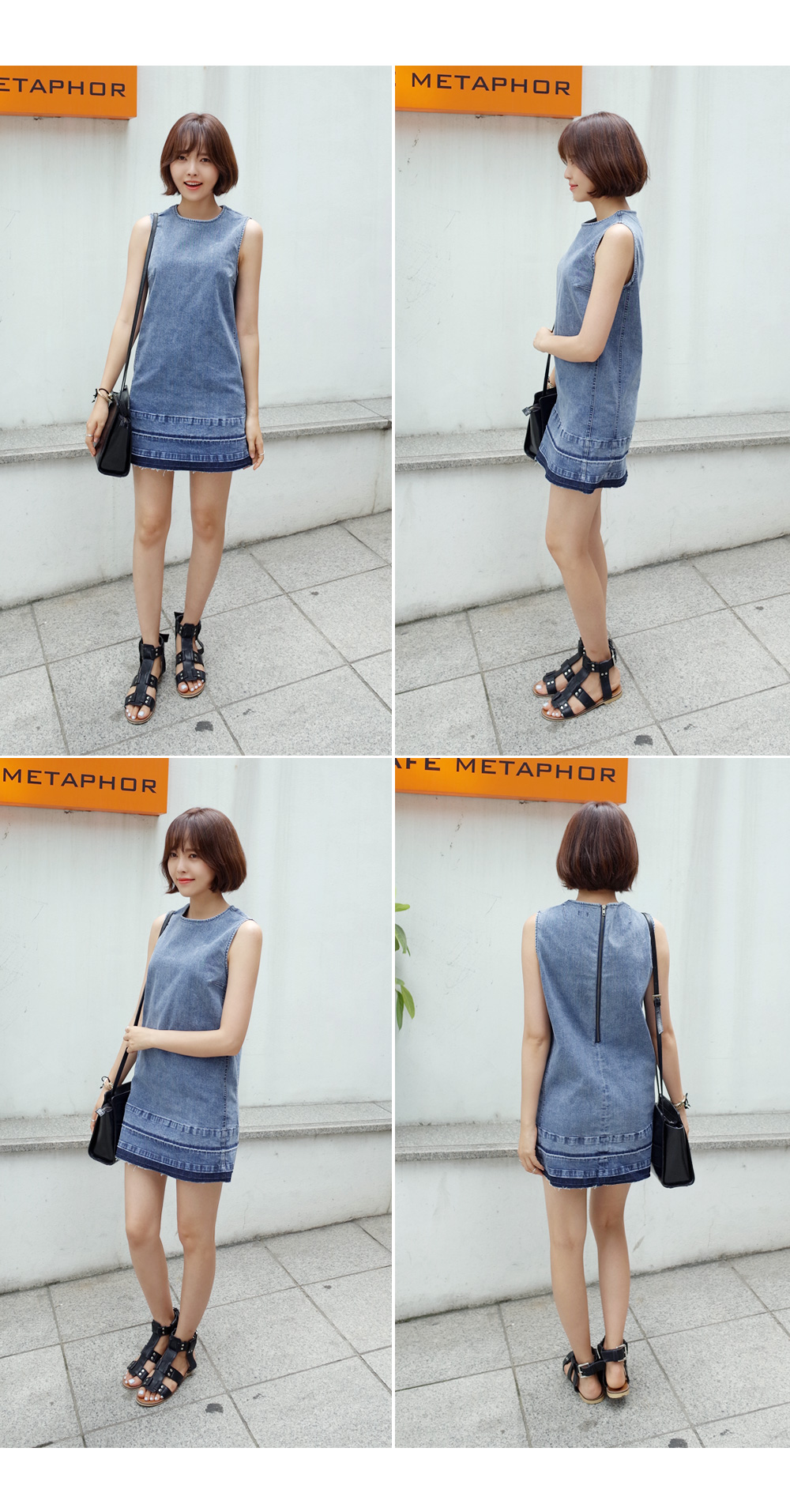 バックジッパーデニムワンピース・全1色 | DHOLIC | 詳細画像7