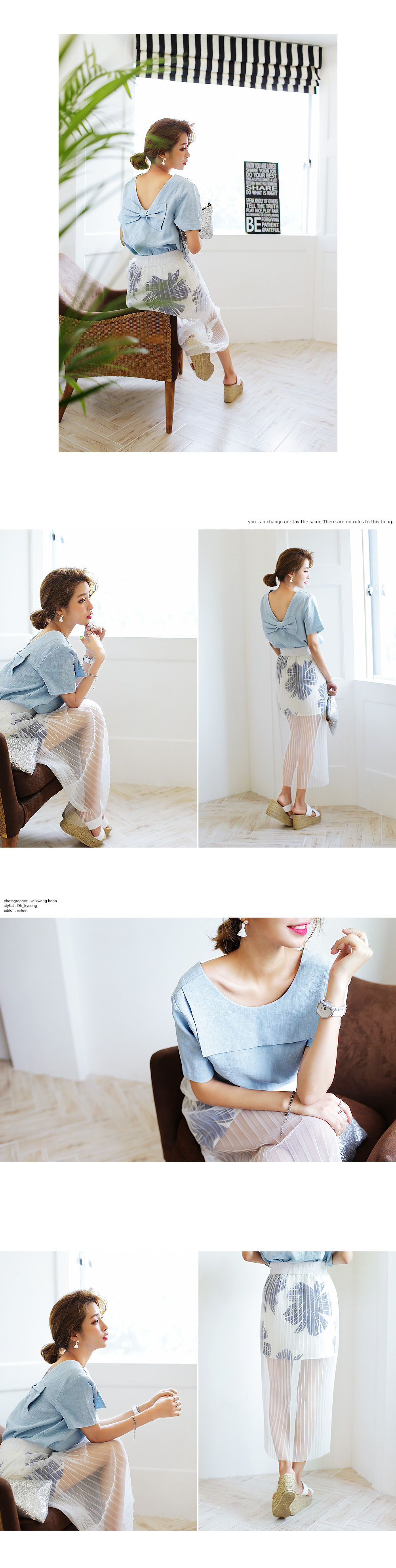 スクエアカラーリボン2wayブラウス・全3色 | DHOLIC | 詳細画像3