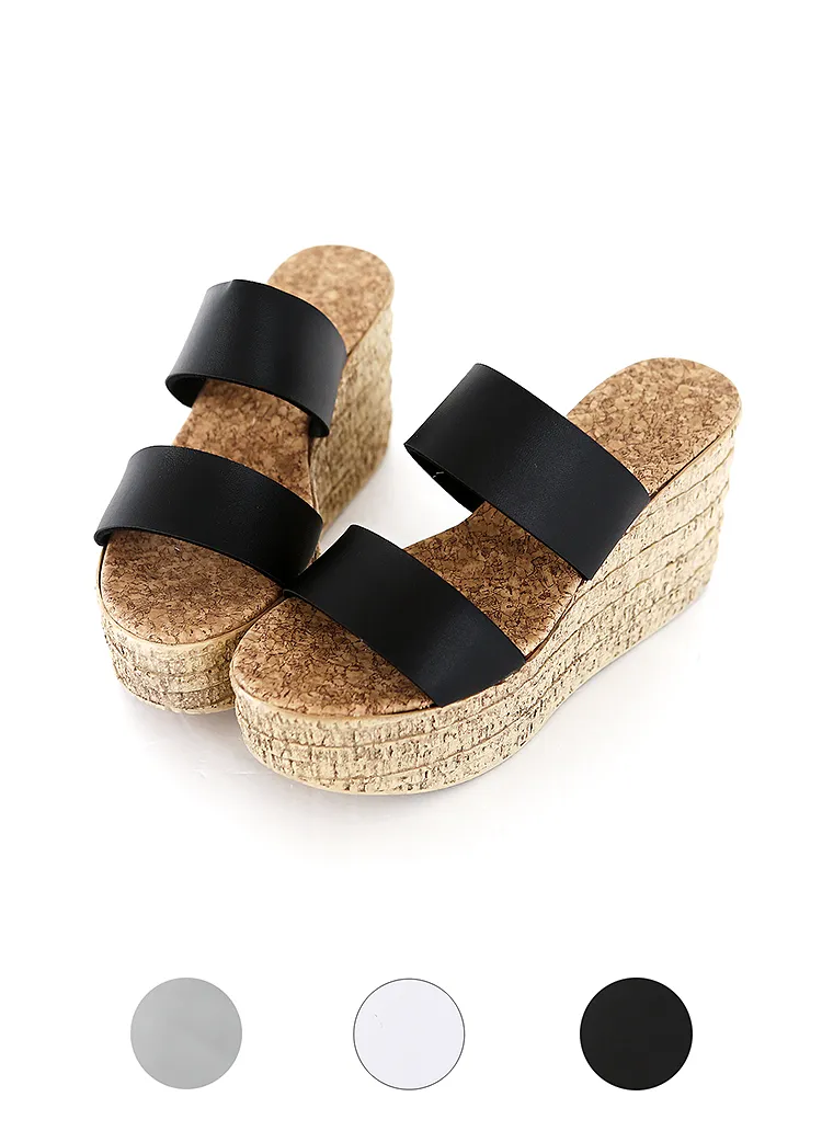 2ストラップウェッジヒールサンダル・全3色 | DHOLIC | 詳細画像1