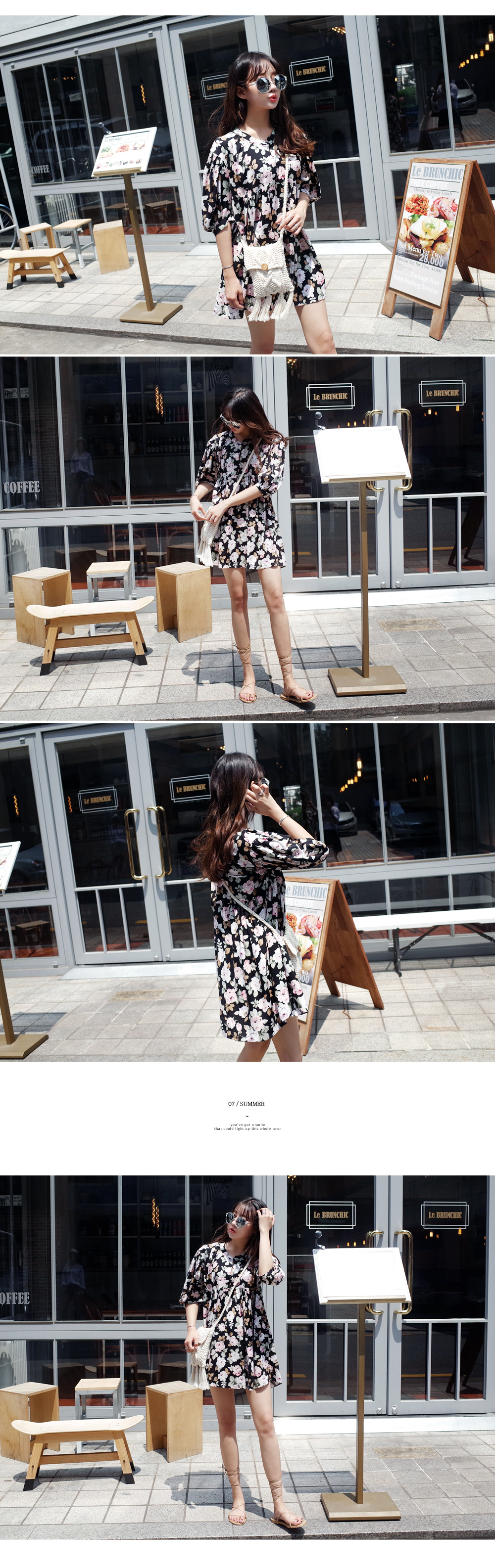 フローラルプリントルーズミニワンピース・全2色 | DHOLIC | 詳細画像7