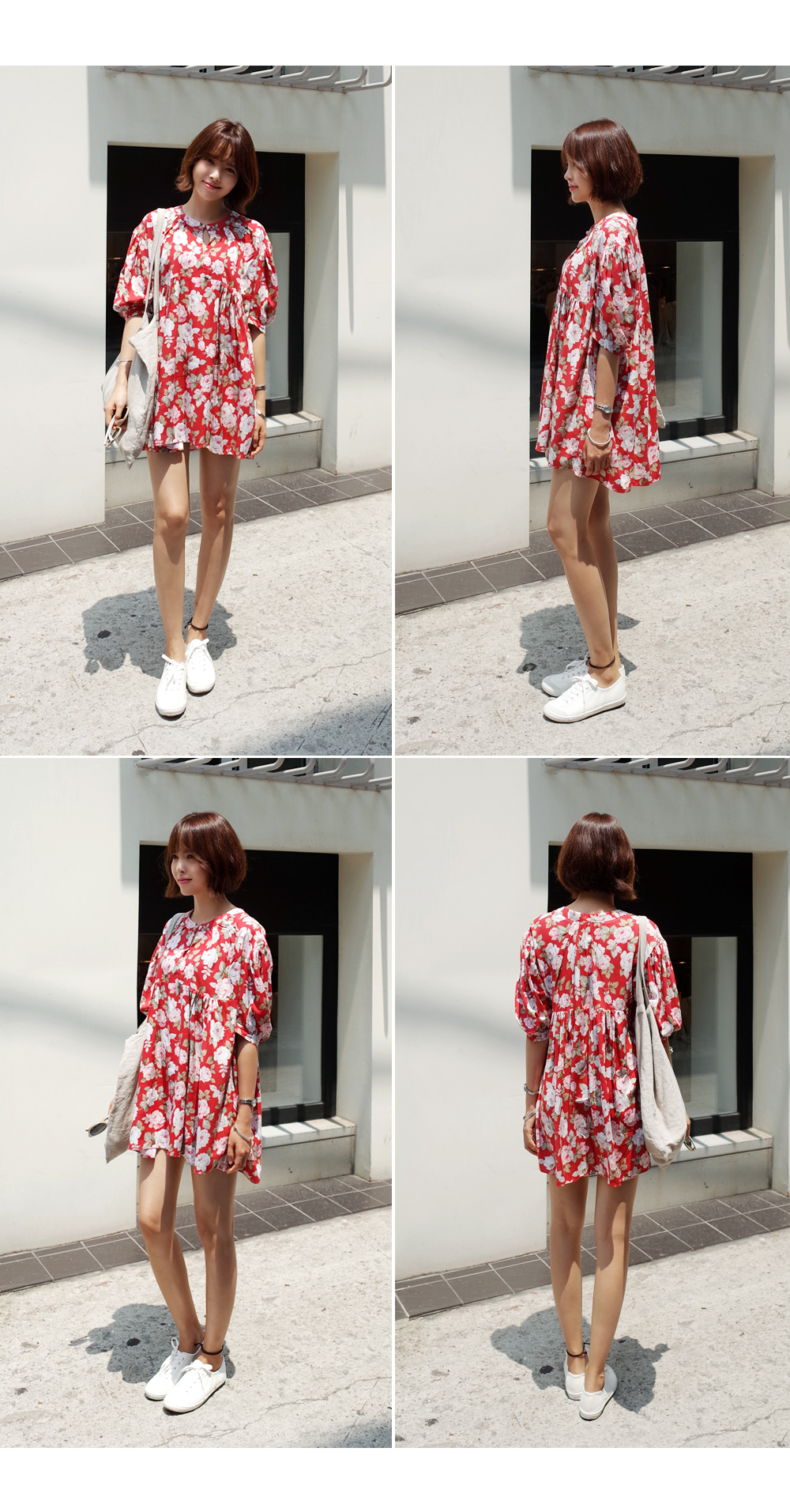 フローラルプリントルーズミニワンピース・全2色 | DHOLIC | 詳細画像8