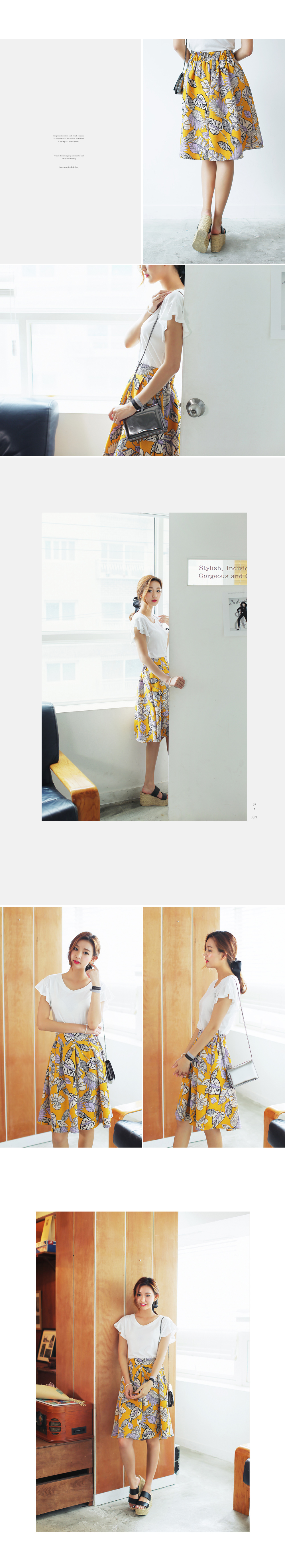 フラワープリントフレアスカート・全3色 | DHOLIC | 詳細画像3