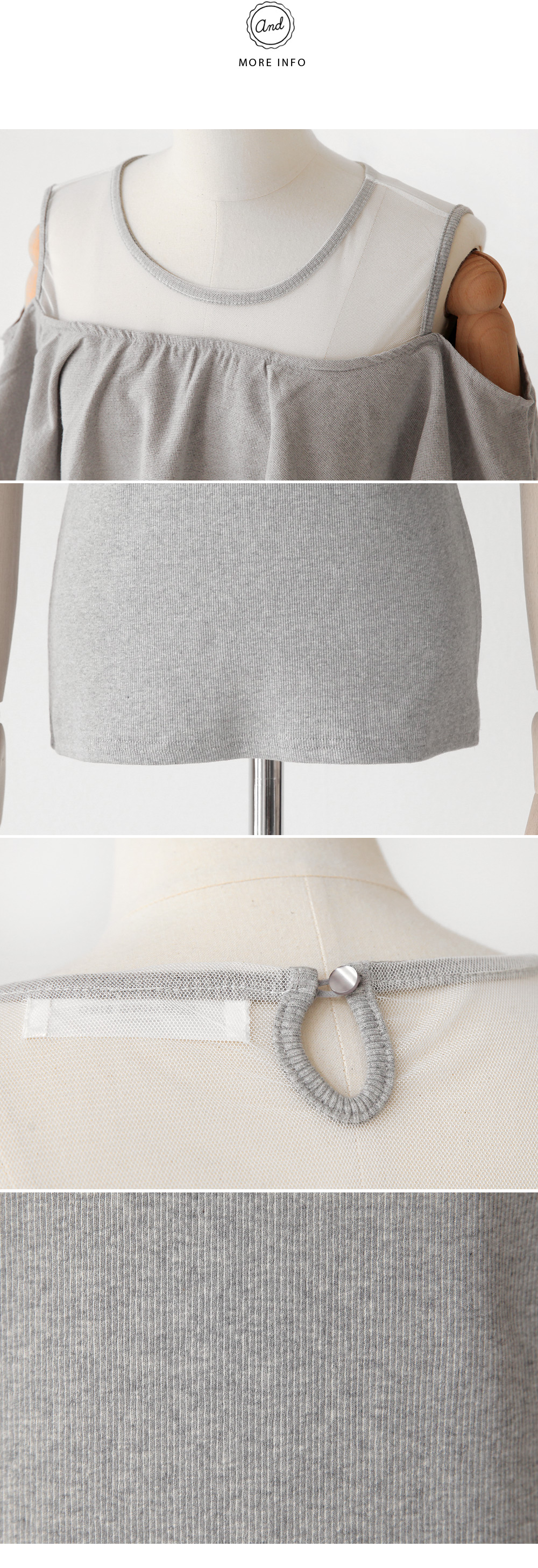 メッシュ切替オフショルダーブラウス・全4色 | DHOLIC | 詳細画像6