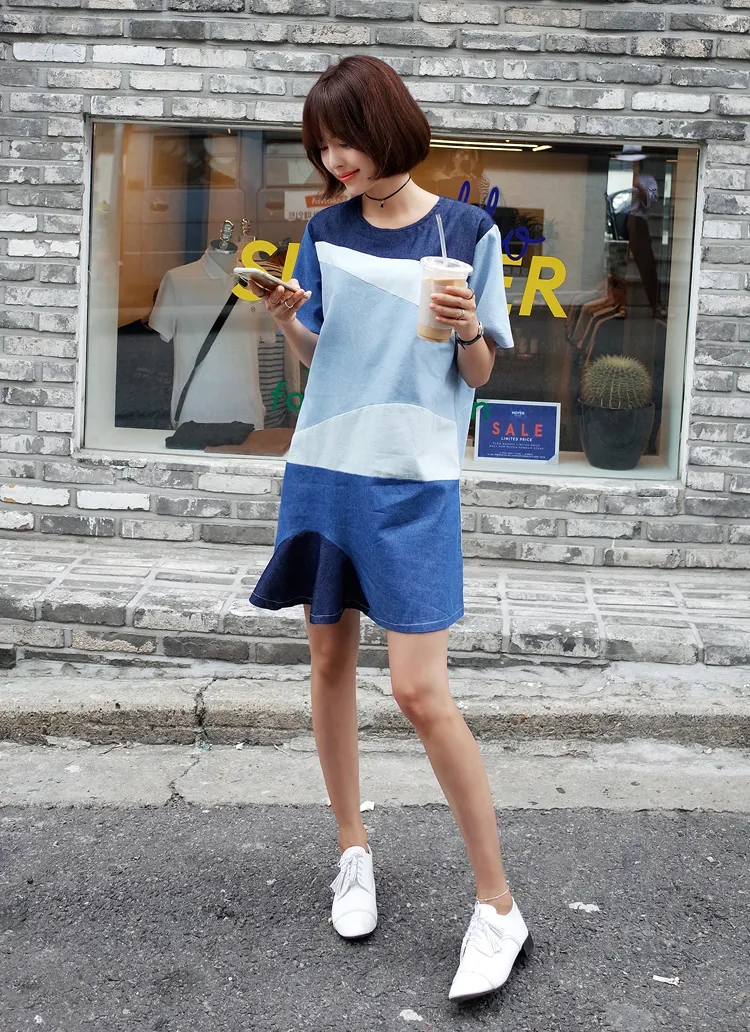 ブルートーンデニムワンピース・全1色 | DHOLIC | 詳細画像1