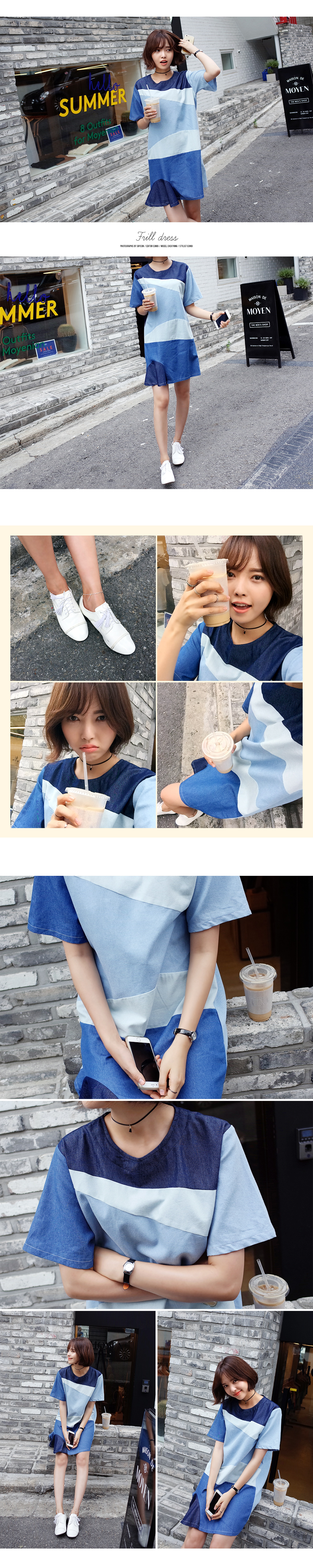 ブルートーンデニムワンピース・全1色 | DHOLIC | 詳細画像2