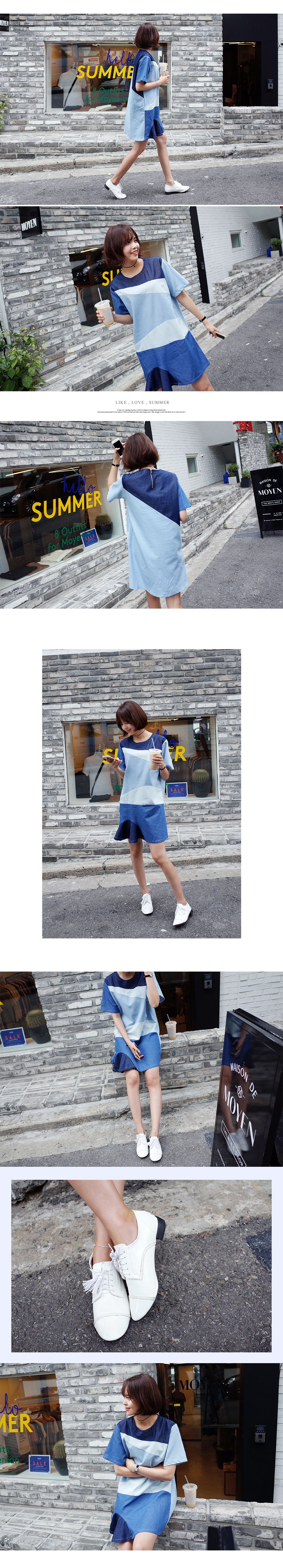 ブルートーンデニムワンピース・全1色 | DHOLIC | 詳細画像3