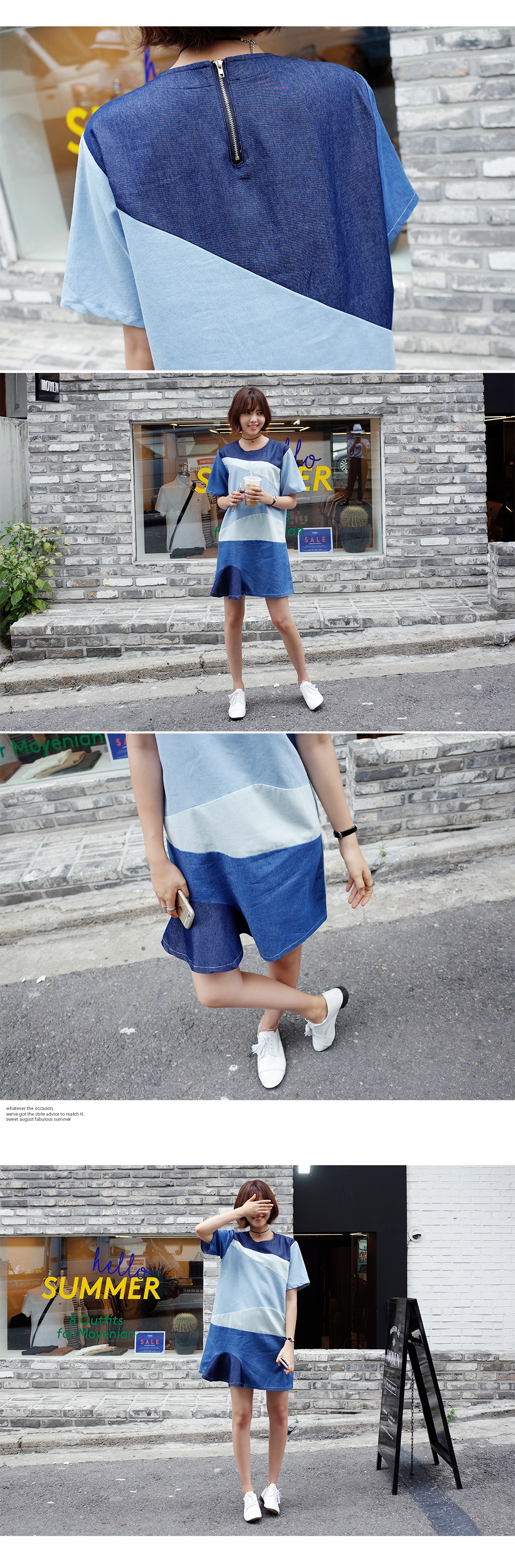 ブルートーンデニムワンピース・全1色 | DHOLIC | 詳細画像5