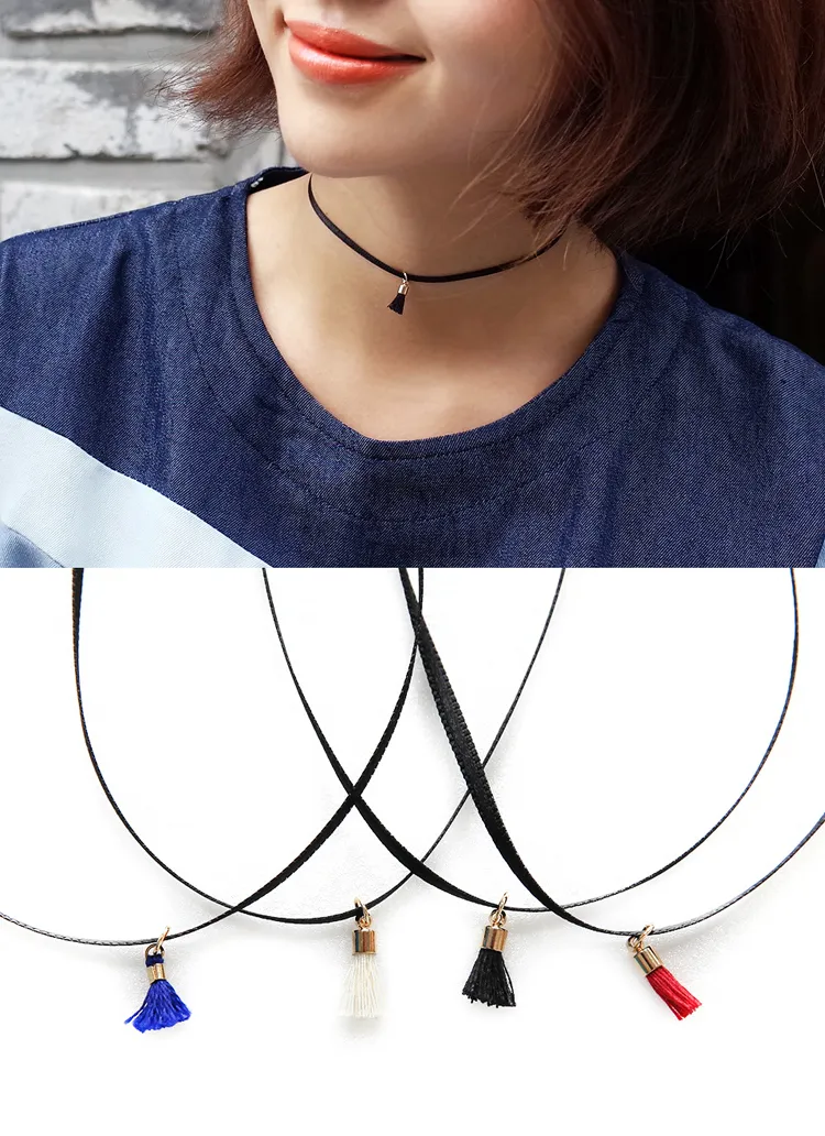 <font color=red><b>**雑誌Scawaii!2月号・1月号・12月号掲載**</b></font>タッセルブラックカラーチョーカー・全4色 | DHOLIC | 詳細画像1