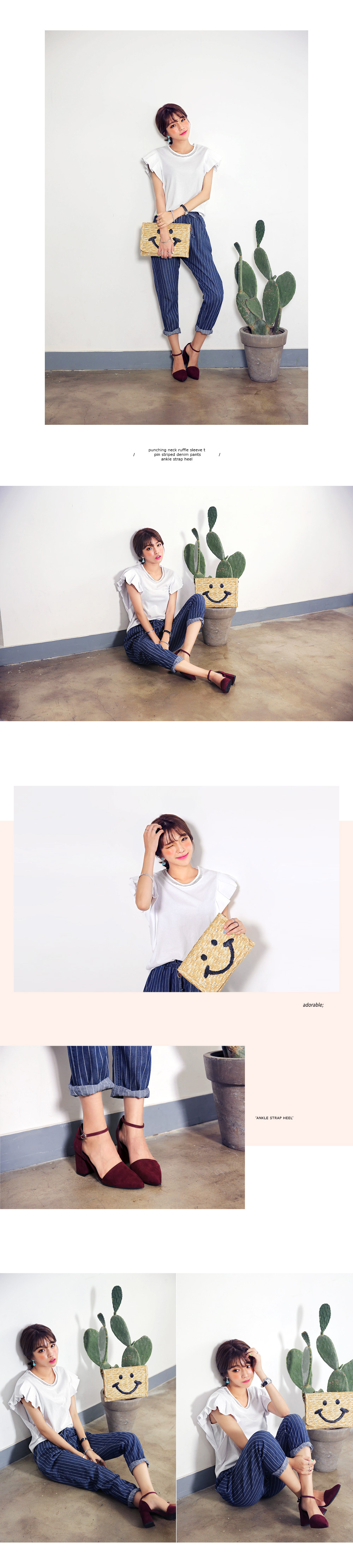 <font color=red><b>**雑誌Seventeen1月号 / EDIST.1月/他雑誌多数掲載！**</b></font>アンクルストラップポインテッドトゥミドルヒールシューズ・全3色 | DHOLIC | 詳細画像2