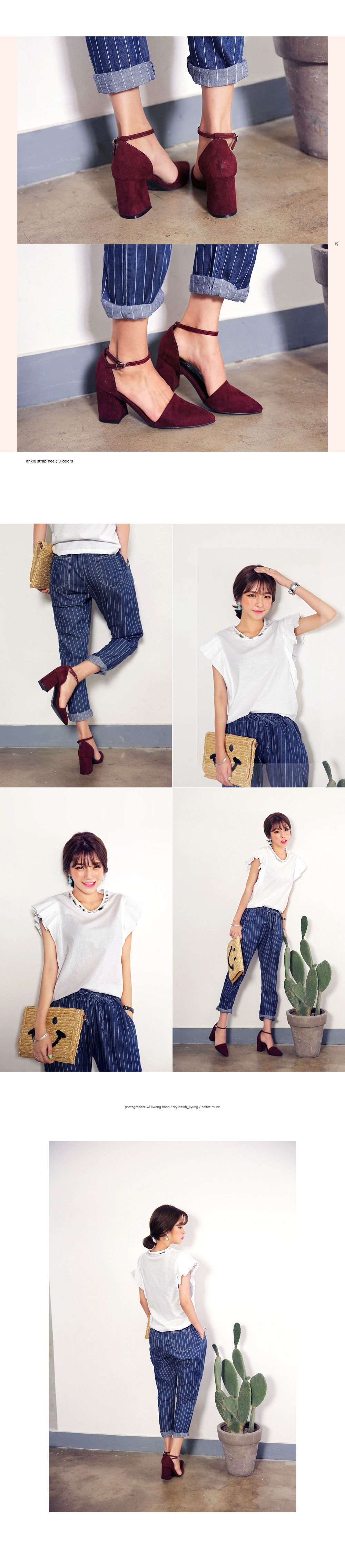 <font color=red><b>**雑誌Seventeen1月号 / EDIST.1月/他雑誌多数掲載！**</b></font>アンクルストラップポインテッドトゥミドルヒールシューズ・全3色 | DHOLIC | 詳細画像4