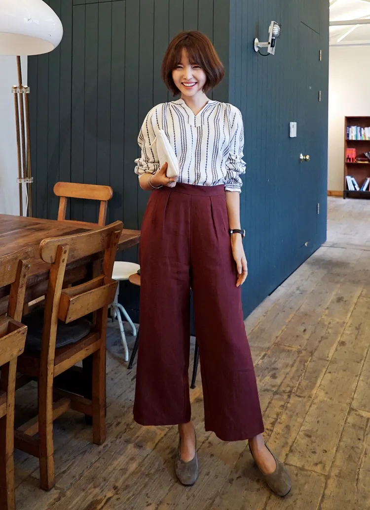 <font color=red><b>●●雑誌Scawaii!11月号掲載●●</b></font>オータムカラーリネンワイドパンツ・全4色 | DHOLIC | 詳細画像1