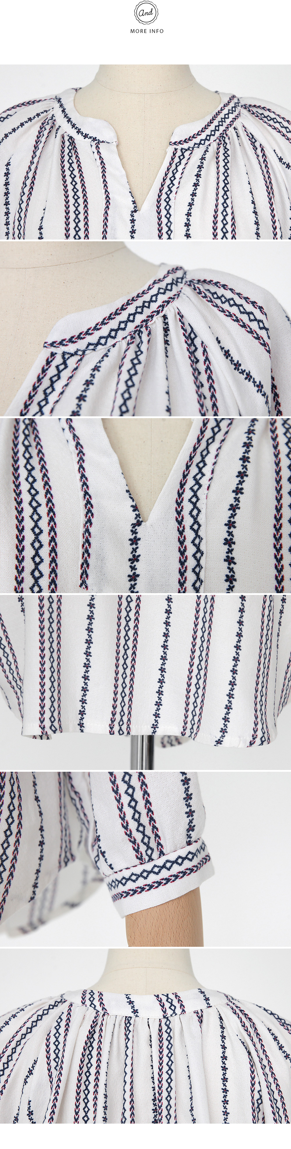 エスニックプリントVネックブラウス・全2色 | DHOLIC | 詳細画像7