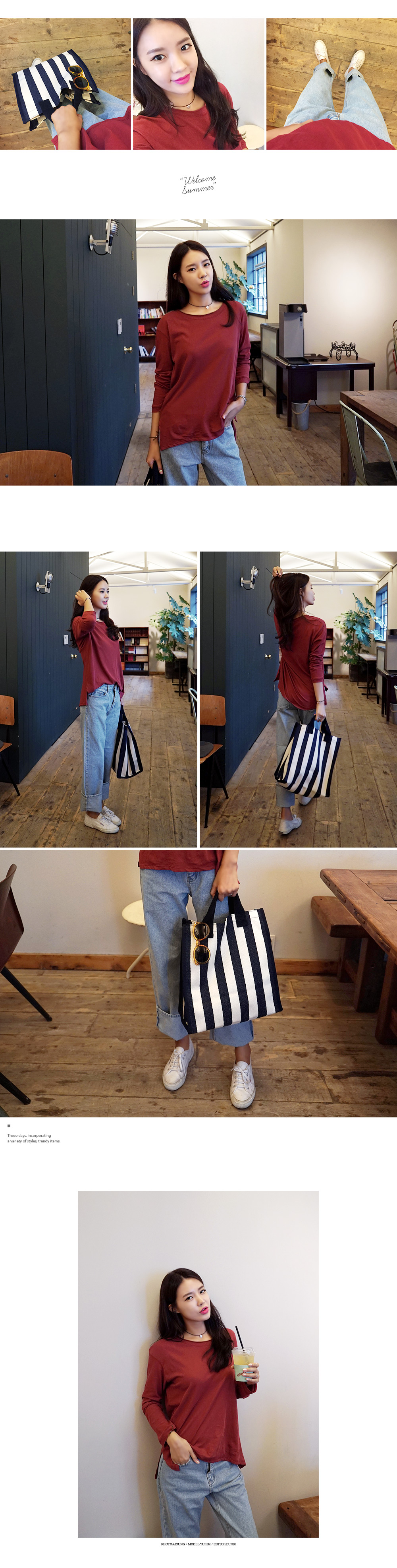 ラウンドネック長袖ルーズTシャツ・全4色 | DHOLIC | 詳細画像2