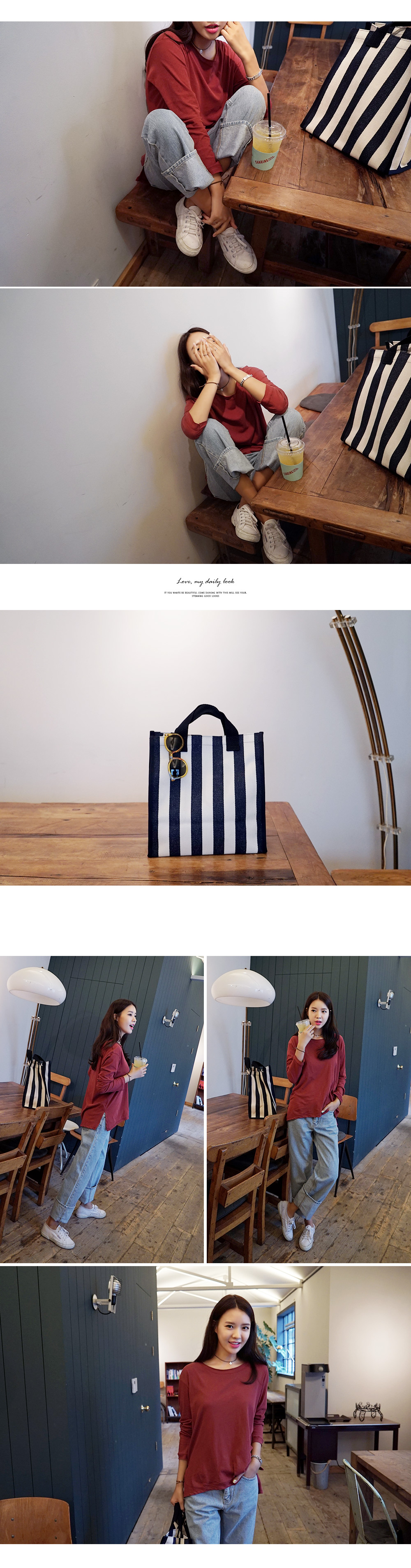 ラウンドネック長袖ルーズTシャツ・全4色 | DHOLIC | 詳細画像3