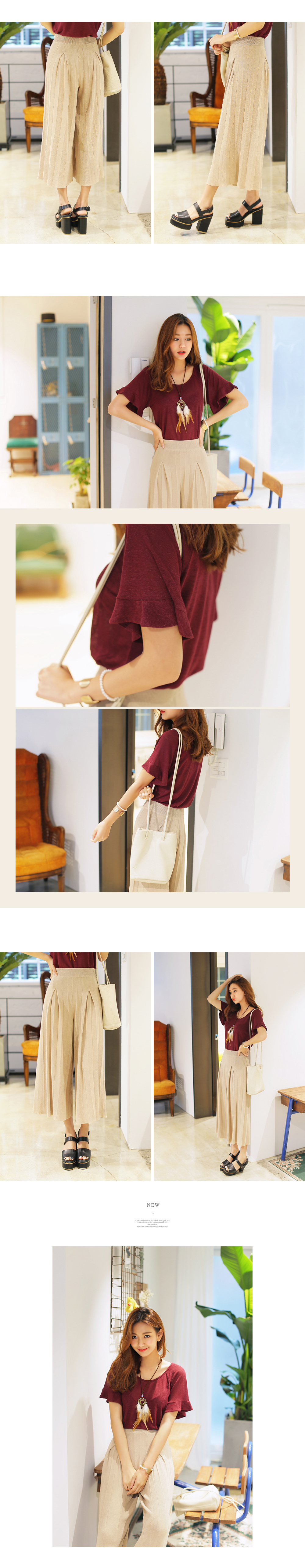 <font color=red><b>●●雑誌mina12月号掲載●●</b></font>ニットプリーツワイドパンツ・全3色 | DHOLIC | 詳細画像3