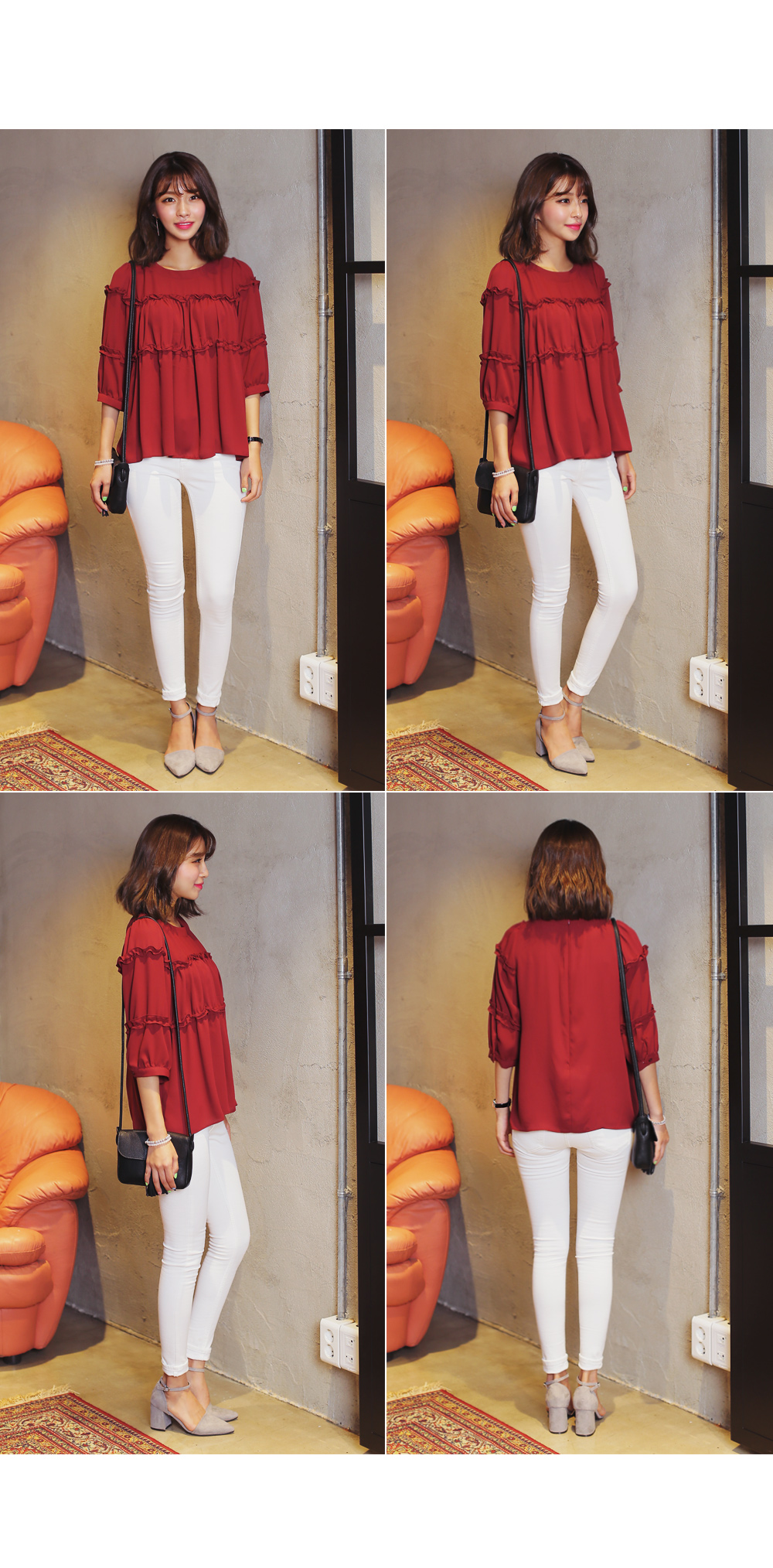 ルーズフィットフリルブラウス・全4色 | DHOLIC | 詳細画像5