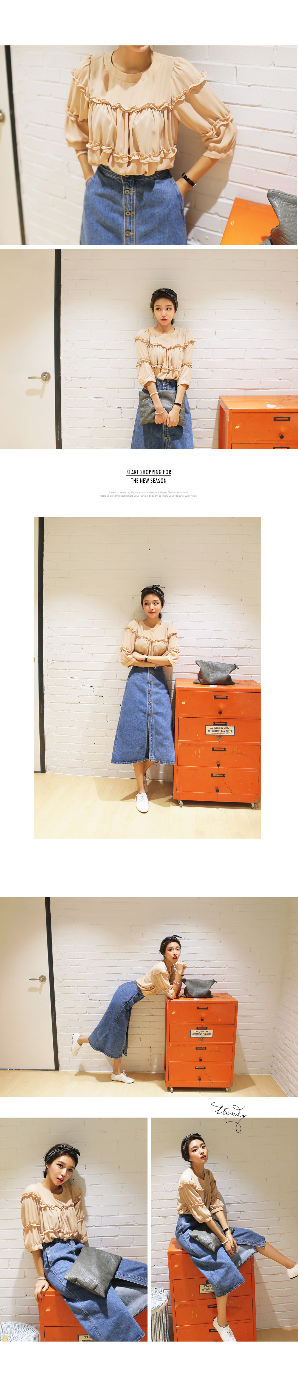 ルーズフィットフリルブラウス・全4色 | DHOLIC | 詳細画像4