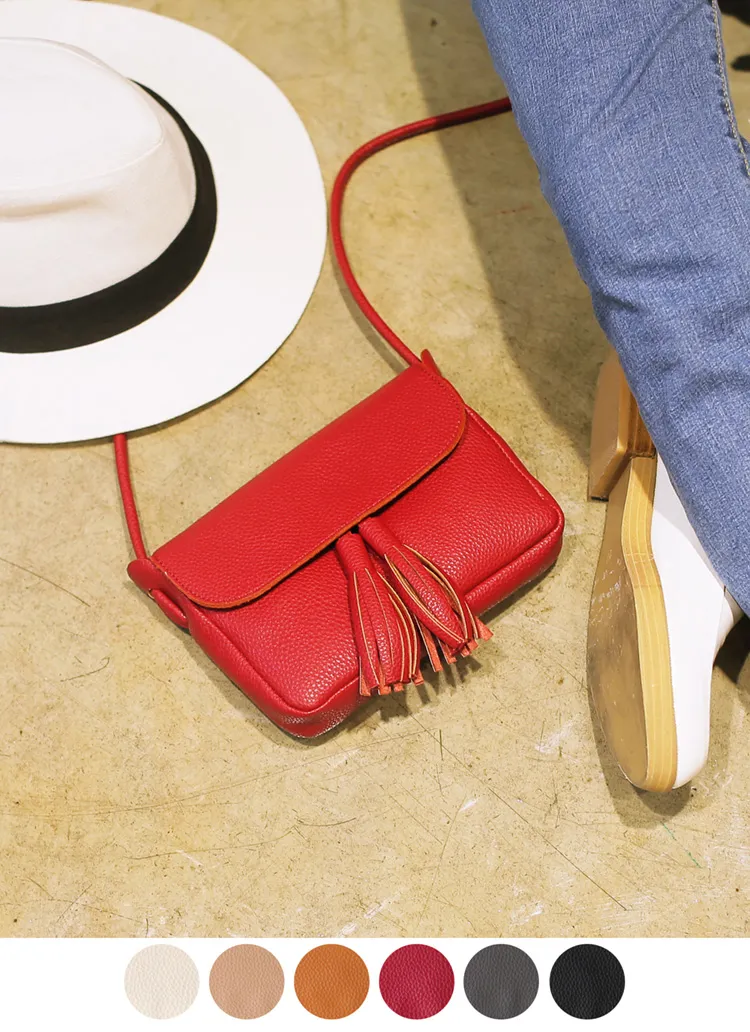 <font color=red><b>**雑誌non-no9月号/vivi9月号mer8月号/Popteen7月号他雑誌多数掲載！**</b></font>タッセルショルダーミニバッグ・全6色 | DHOLIC | 詳細画像1