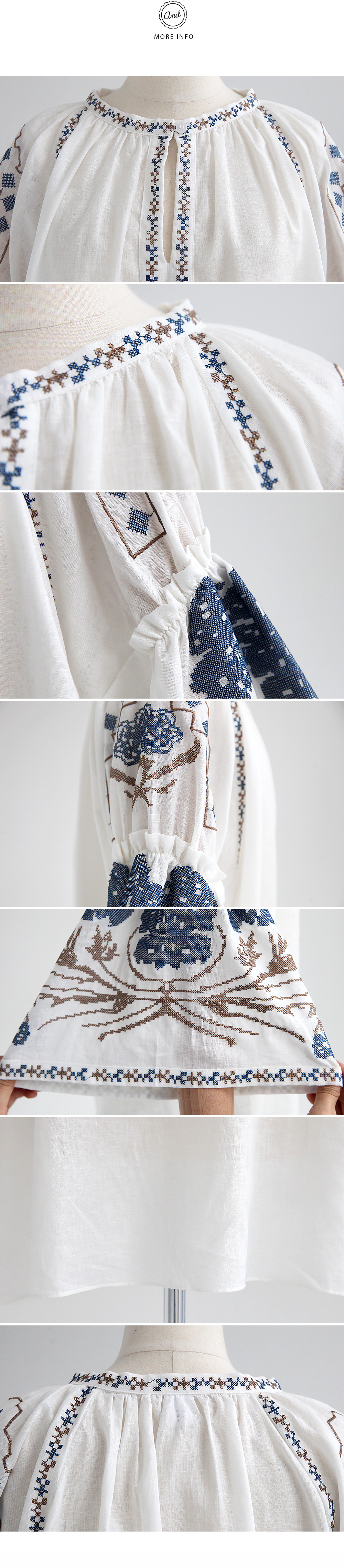 刺繍ルーズコットンブラウス・全2色 | DHOLIC | 詳細画像11