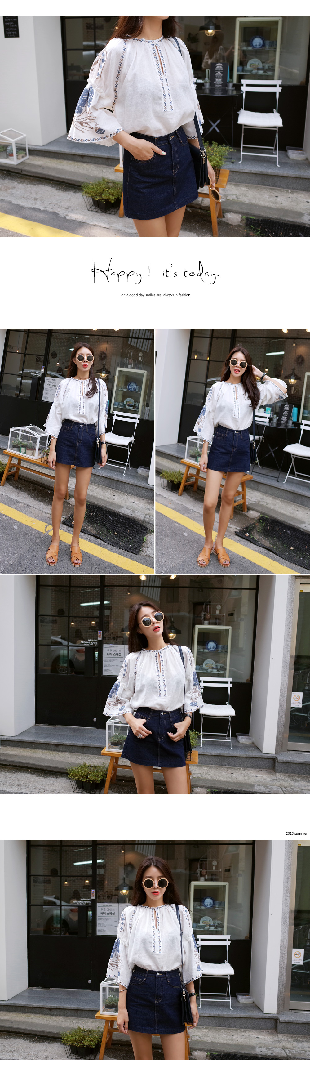 刺繍ルーズコットンブラウス・全2色 | DHOLIC | 詳細画像2