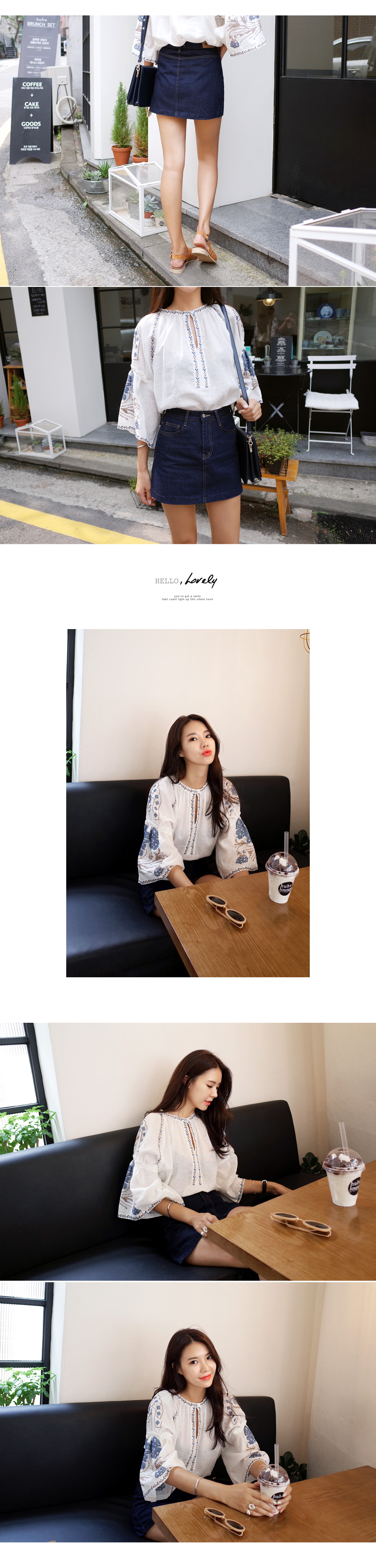 刺繍ルーズコットンブラウス・全2色 | DHOLIC | 詳細画像4