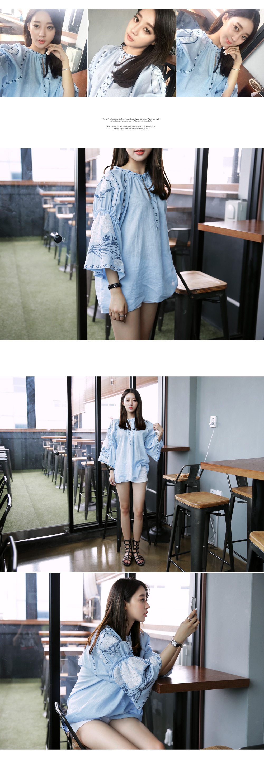 刺繍ルーズコットンブラウス・全2色 | DHOLIC | 詳細画像7