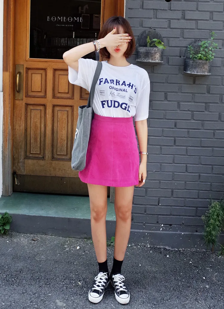 スエードタッチAラインスカート・全2色 | DHOLIC | 詳細画像1