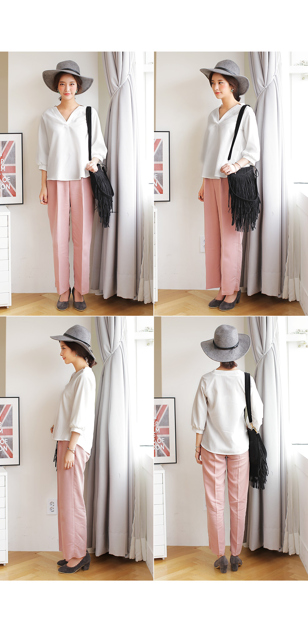 Vネックルーズフィットブラウス・全4色 | DHOLIC | 詳細画像7