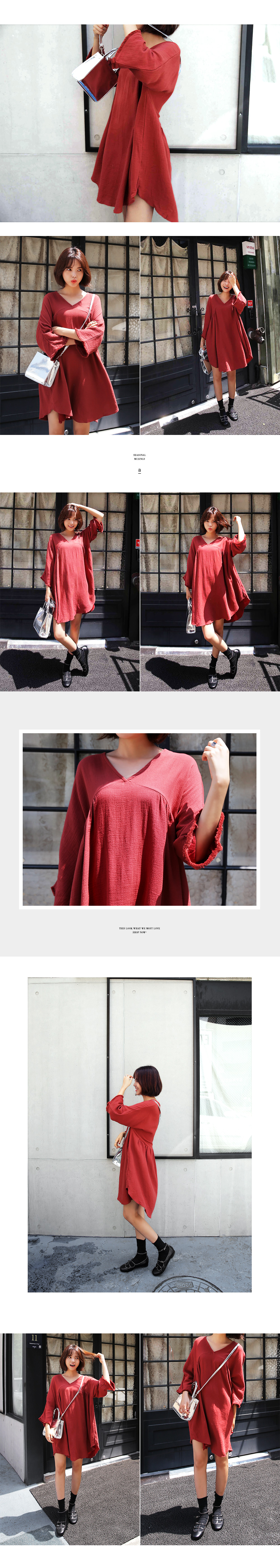 Vネックルーズフィットワンピース・全3色 | DHOLIC | 詳細画像3