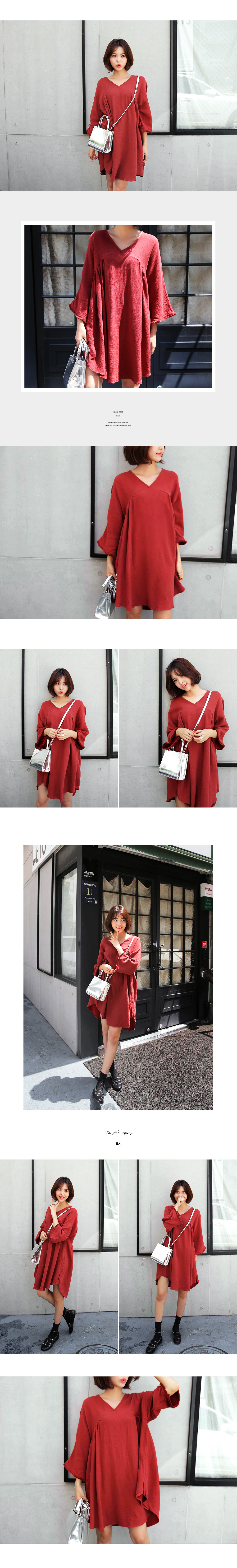 Vネックルーズフィットワンピース・全3色 | DHOLIC | 詳細画像4