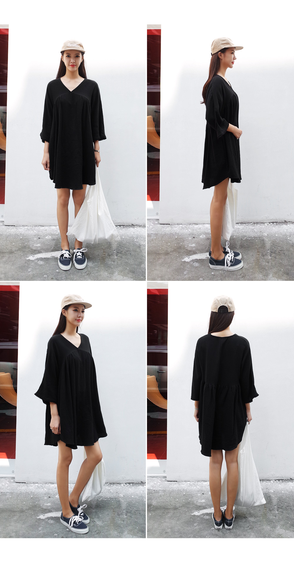 Vネックルーズフィットワンピース・全3色 | DHOLIC | 詳細画像6